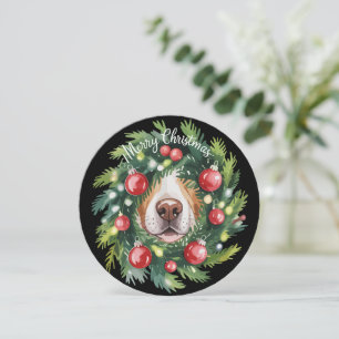Cute Honden Neus Kerst Krans Hond Moeder Hond Lief Feestdagenkaart