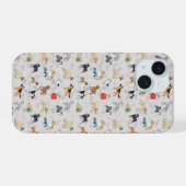 Cute Honden Patroon Design Wit iPhone 15 Case (Achterkant horizontaal)