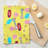 Cute hondenband en botontwerp theedoek (Quarter Fold)