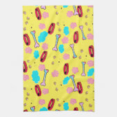 Cute hondenband en botontwerp theedoek (Verticaal)