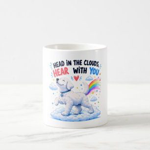 Cute Hondendesign met Hoofd in de Wolken Koffiemok
