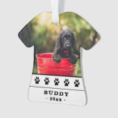 Cute Hondenfoto Zwarte Poten Kerst Geschenk Ornament (voorkant)