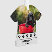 Cute Hondenfoto Zwarte Poten Kerst Geschenk Ornament (voorkant)
