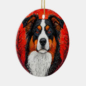 Cute Hondengezicht Keramisch Ornament (Rechts)