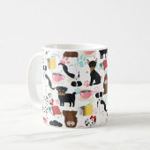 Cute Hondenliefhebber Book Lover Koffiemok (Voorkant links)
