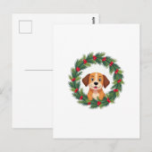 Cute Hondenneus Kerstkrans Kersthondenmoeder D Briefkaart (Voorkant / Achterkant)