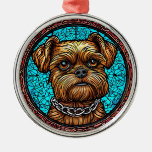 Cute hondenportret metalen ornament