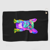 Cute Hondenras, gekleurd Bulldog Franse Gift Golfhanddoek (Horizontaal)