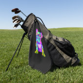 Cute Hondenras, gekleurd Bulldog Franse Gift Golfhanddoek (Groen)