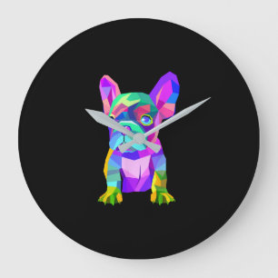 Cute Hondenras, gekleurd Bulldog Franse Gift Grote Klok