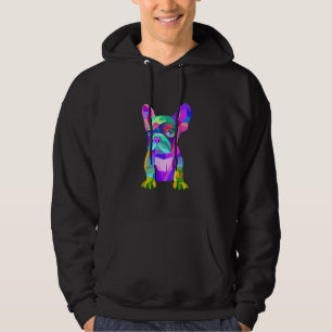 Cute Hondenras, gekleurde Bulldog Franse Gift Hoodie