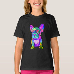 Cute Hondenras, gekleurde Bulldog Franse Gift T-shirt