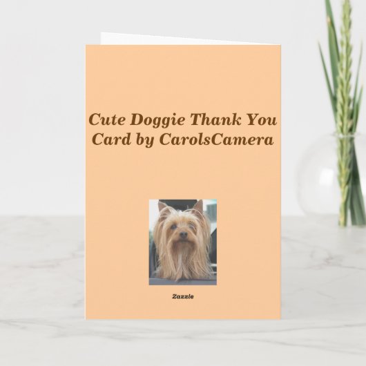 Cute Hondje Bedankt Kaart (Achterkant)
