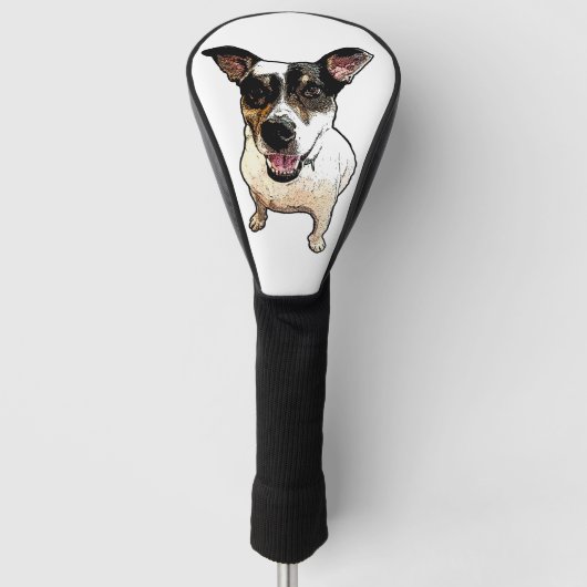 Cute hondkop golfheadcover (Voorkant)