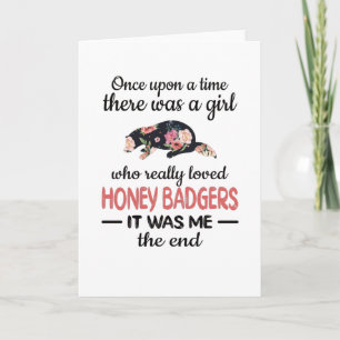 Cute Honey Badger Girl Gifts Honey Badger Lover Kaart