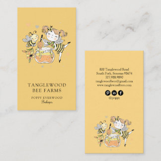 Cute Honey Bee Apiary Beekeeper Honey Products  Visitekaartje