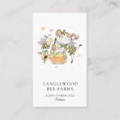 Cute Honey Bee Apiary Beekeeper Honey Products  Visitekaartje (Voorkant)