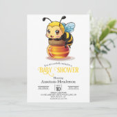 Cute Honey Bee Baby shower Kaart (Staand voorkant)