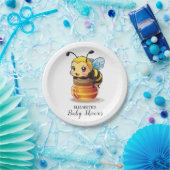 Cute Honey Bee Baby shower Papieren Bordje (Feest)