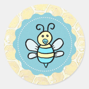 Cute Honey Bee Baby shower Ronde Sticker