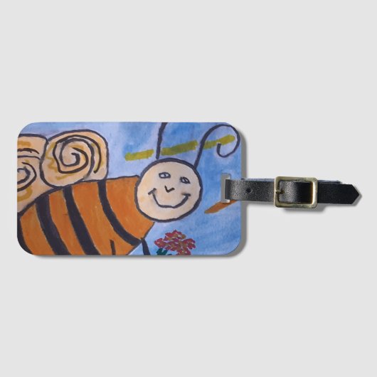 Cute Honey Bee Bagagelabel (Voorkant (horizontaal))