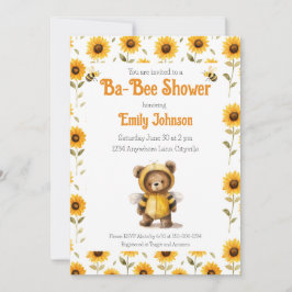 Cute Honey Bee Bear Ba-Bee Shower (vertaling:) Zoe Kaart