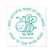 Cute Honey Bee Beauful Work Art Teacher Piedere Zelfinktende Stempel (Design)
