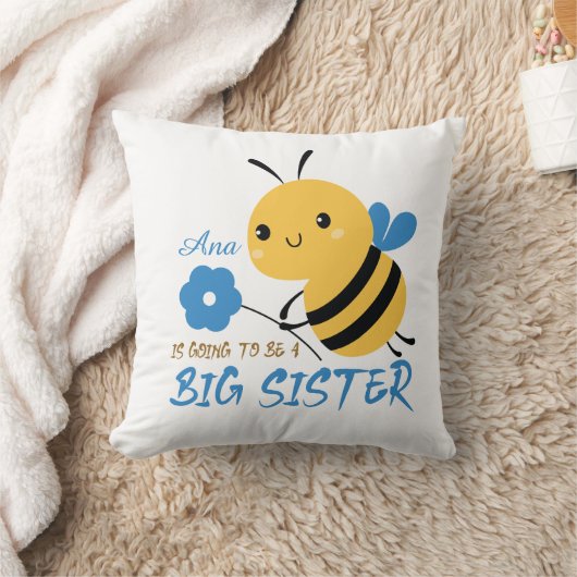 Cute Honey Bee Big Sister Name Custom  Kussen (Deken)