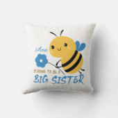 Cute Honey Bee Big Sister Name Custom  Kussen (Achterkant)