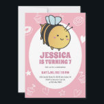 Cute Honey Bee Bumblebee Kids Birthday Invitation Kaart<br><div class="desc">Kute design voor kinderen,  jongens of meisjes die van dieren houden. Ideaal voor een prettig feest of baby shower met een bijenthema. U kunt de formulering aanpassen aan andere gelegenheden.</div>