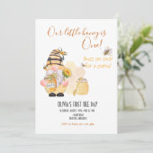 Cute honey bee comb yellow bees bloemen kaart (Staand voorkant)