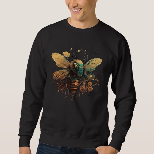 Cute Honey Bee Floral nature  who gardens Beekeepe Trui (Voorkant)