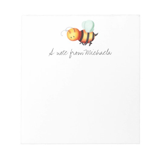 Cute Honey bee geïllustreerd op maat Notitieblok (Voorkant)
