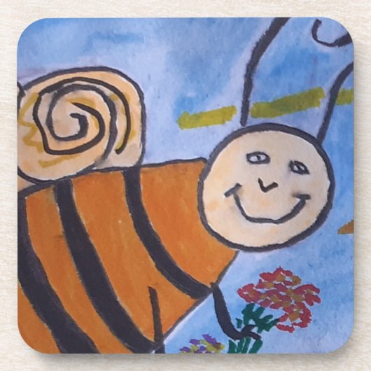 Cute Honey Bee Hard Plastic Onderzetter (Voorkant)