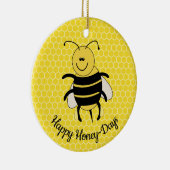 Cute Honey Bee Kerstsier Happy Honey Days Keramisch Ornament (Rechts)