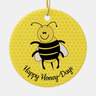 Cute Honey Bee Kerstsier Happy Honey Days Keramisch Ornament