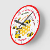 Cute Honey Bee, leuke Kinderen Ronde Klok (Hoek)