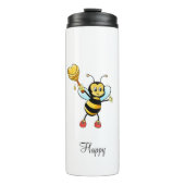 Cute Honey Bee met Heart & Calligraphy Thermosbeker (Voorkant)