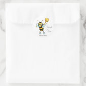 Cute Honey Bee met Heart Hartelijk dank Ronde Sticker (Tas)