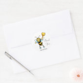 Cute Honey Bee met Heart Hartelijk dank Ronde Sticker (Envelop)