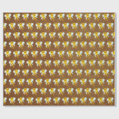 Cute Honey Bee on Brown Cadeaupapier (Vlak)