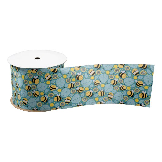 Cute Honey Bee Ribbon Satijnen Lint (Spoel)