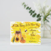 Cute Honey Bee Rustic Gender Neutral Baby shower I Briefkaart (Staand voorkant)