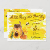 Cute Honey Bee Rustic Gender Neutral Baby shower I Briefkaart (Voorkant / Achterkant)