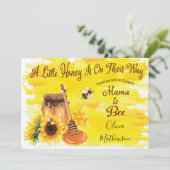 Cute Honey Bee Rustic Gender Neutral Baby shower Kaart (Staand voorkant)