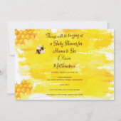 Cute Honey Bee Rustic Gender Neutral Baby shower Kaart (Achterkant)