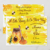 Cute Honey Bee Rustic Gender Neutral Baby shower Kaart (Voorkant / Achterkant)