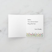 Cute Honey Bee with Flowers Happy Bee Day Birthday Kaart (Binnen)