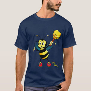 Cute Honey Bee with Heart & Monogram T-shirt