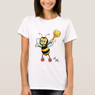 Cute Honey Bee with Heart & Monogram T-shirt